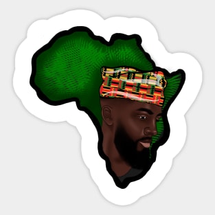 Africa Map African Man Melanin Excellence. Sticker